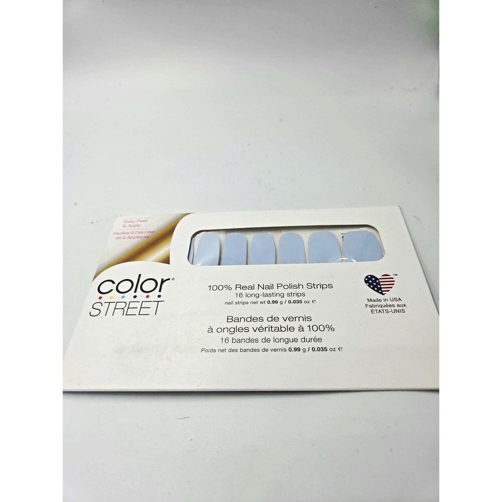 Color Street Aspen Sky Blue Shiny Nail Polish Strips 16 Count 0.035oz